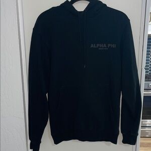 Alpha Phi Since 1872 Black Hoodie Sweatshirt | S